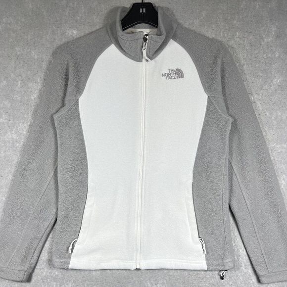 The North Face Women’s White And Gray Full Zip Fleece Jacket Size Small - Picture 2 of 13